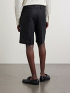 Rubinacci - Straight-Leg Pleated Linen Shorts - Black