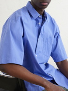 ATON - Cotton-Poplin Shirt - Blue