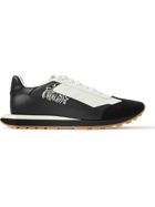 Berluti - Logo-Print Venezia Leather, Suede and Nylon Sneakers - Black