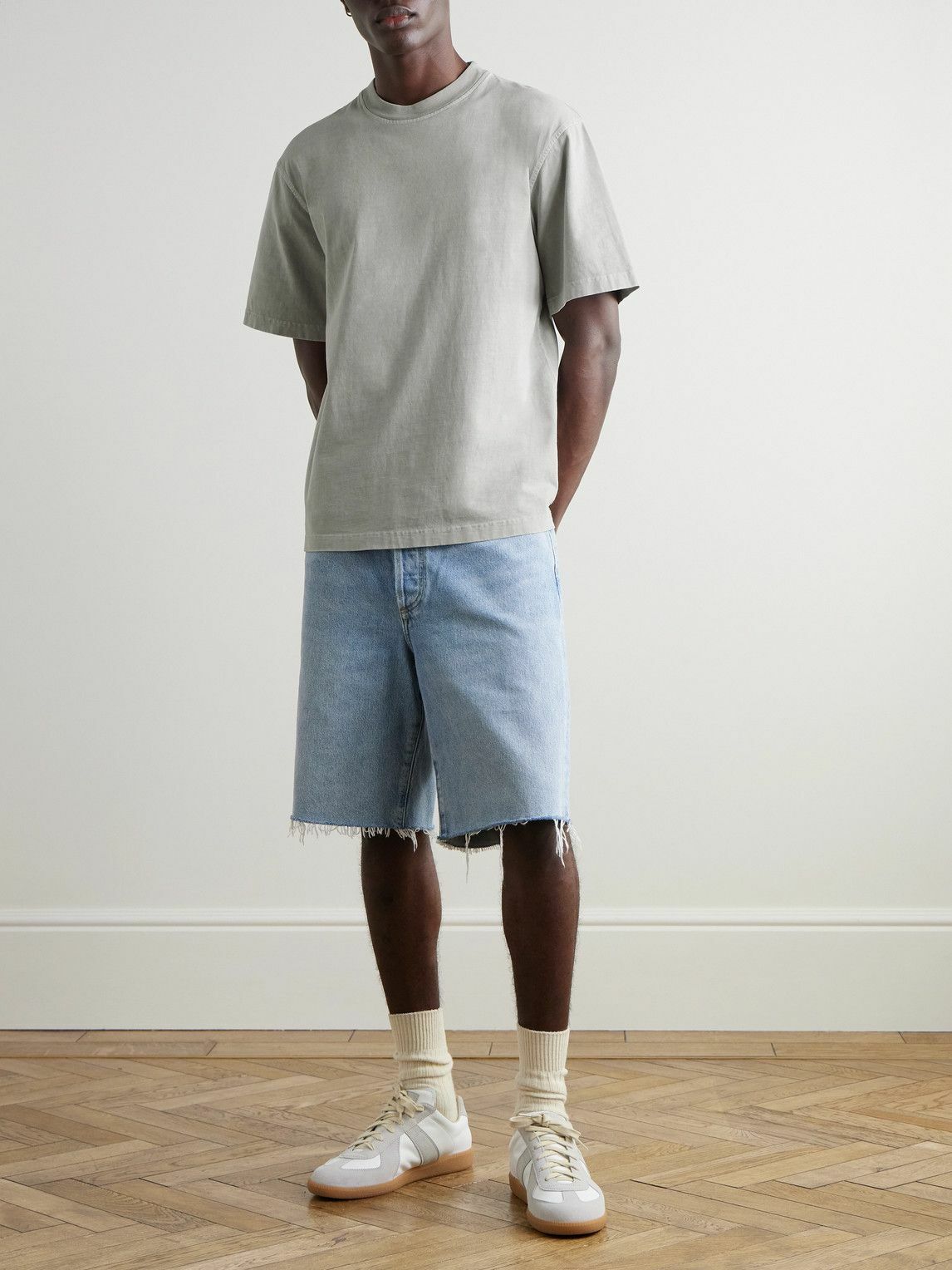 AGOLDE - Asha Cotton-Jersey T-Shirt - Gray