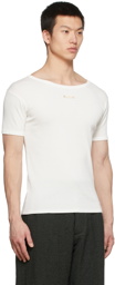 Maison Margiela Off-White Rib Cotton T-Shirt