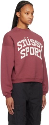 Stüssy Burgundy Big Crackle 'Sport' Sweatshirt