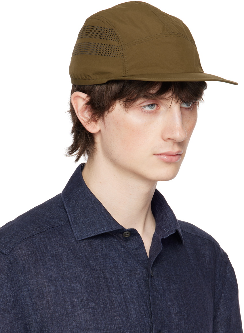 ZEGNA Khaki Perforated Cap Zegna