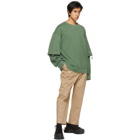 Juun.J Green Double Sleeve Long Sleeve T-Shirt