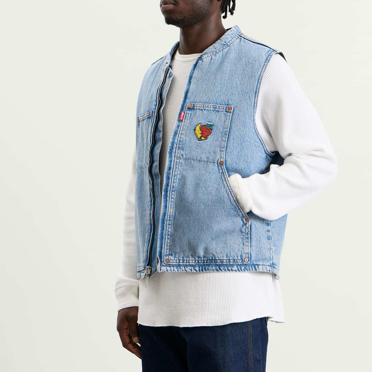 Levi's Men's x Sky High Farm Universe Vest in Mid Stone Wash