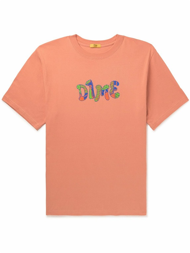 Photo: DIME - Socks Logo-Print Cotton-Jersey T-Shirt - Pink