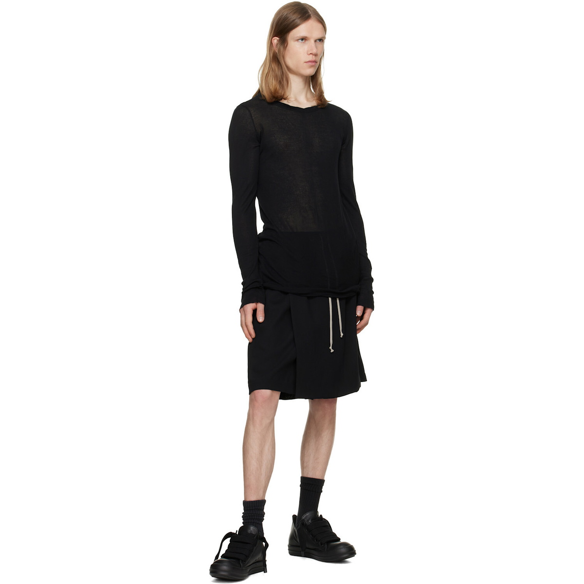 Rick Owens Black Tower Kilt Shorts