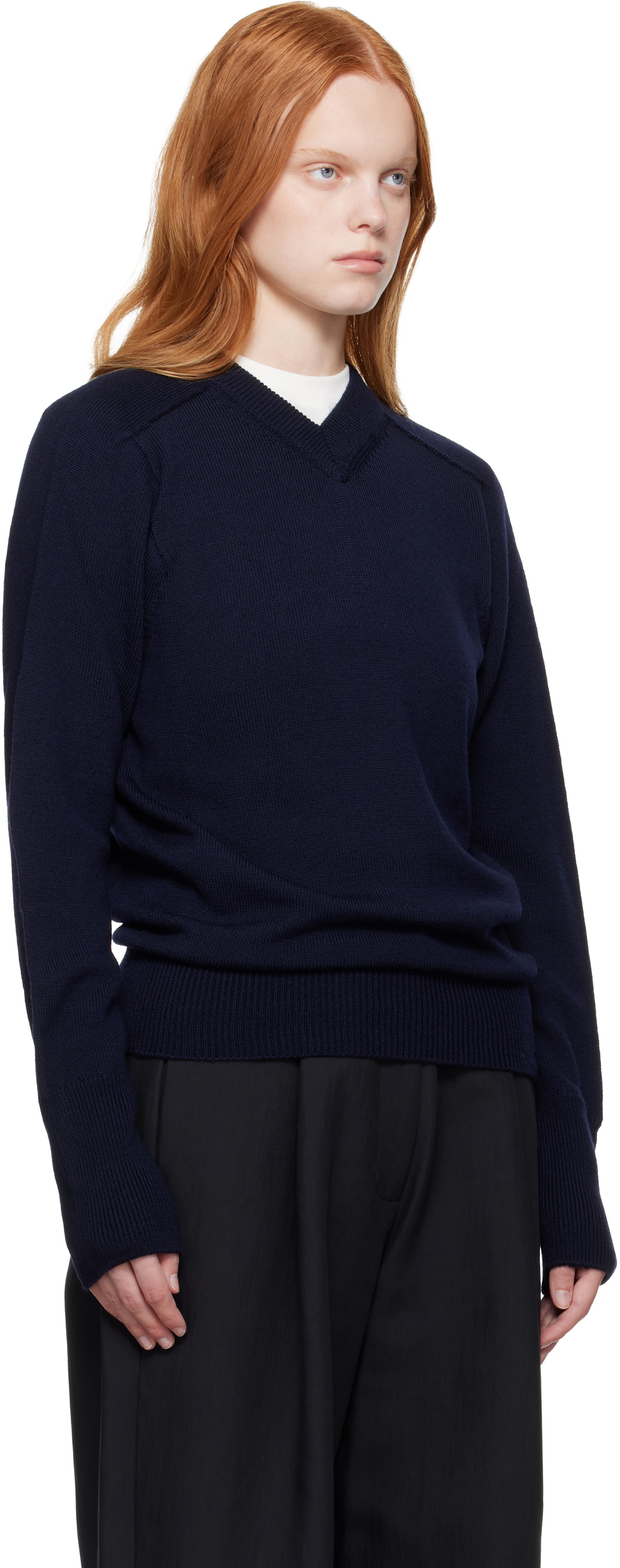 Studio Nicholson Navy Inverness Sweater
