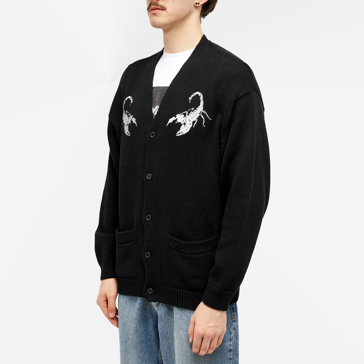 Fucking Awesome Men's Embroidered Scorpion Cardigan in Black