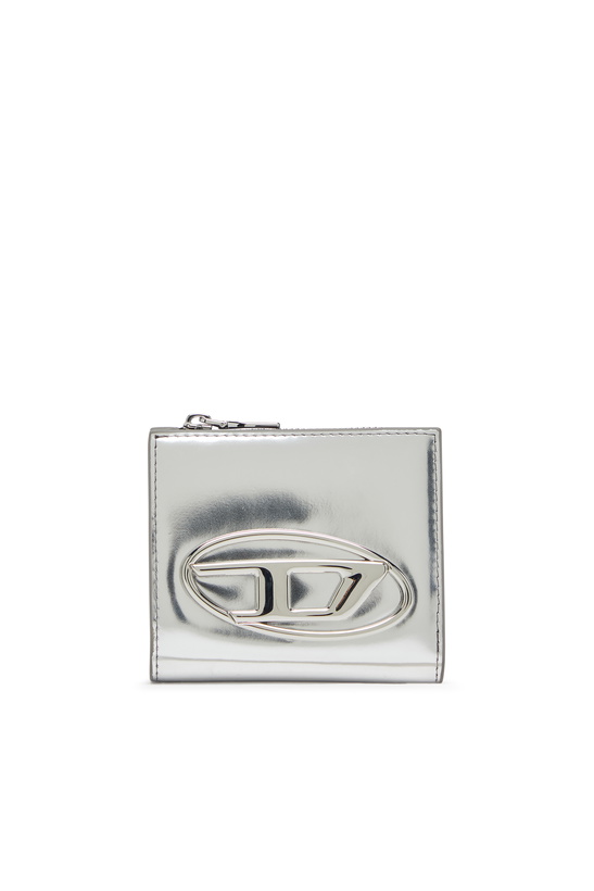 Photo: Diesel Bi-fold card holder in mirrored leather - Bijoux and Gadgets Womens in Silver