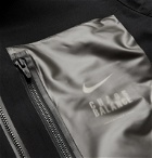 Nike - Undercover Logo-Print Coated-Twill Parka With Detachable Quilted Down Liner - Black