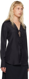 Victoria Beckham Black Tied Blouse