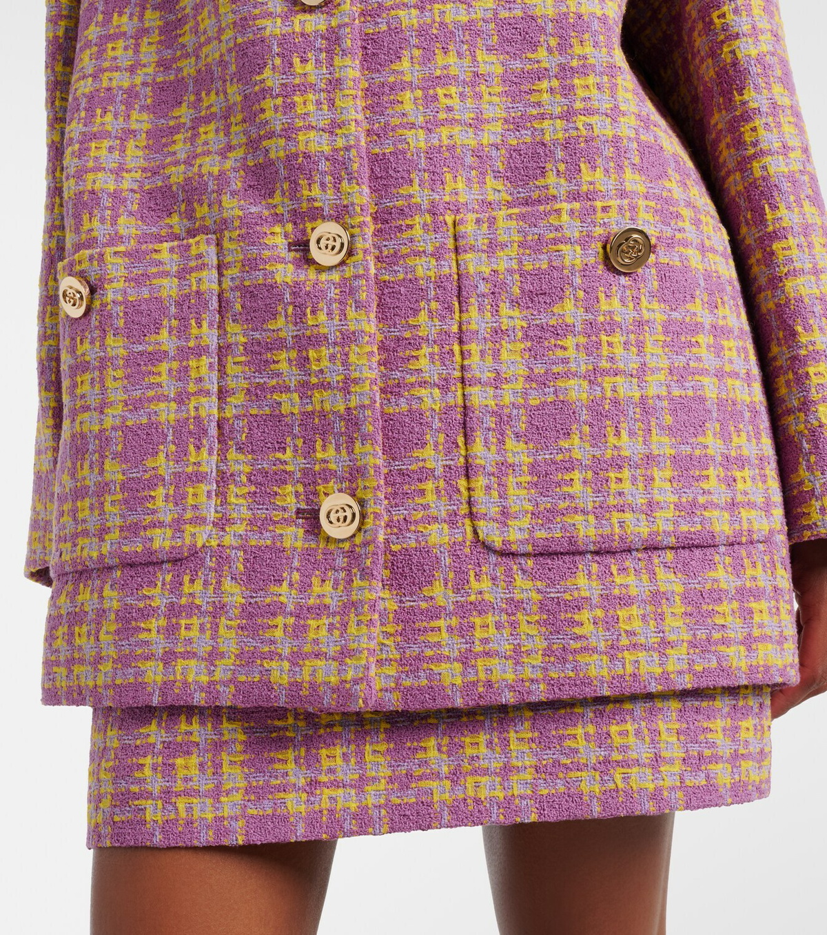 Gucci Checked cotton-blend tweed jacket