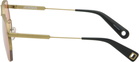 JACQUEMUS Gold La Croisière 'The Aviador' Sunglasses