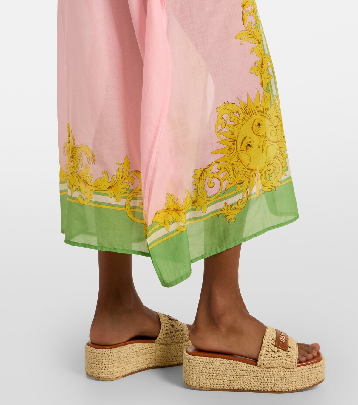 Versace Printed cotton and silk voile kaftan
