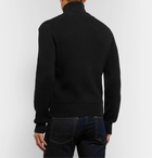 TOM FORD - Slim-Fit Ribbed Wool Zip-Up Sweater - Black