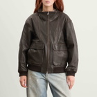 DUNST Women's Leather Jacket in Dark Brown