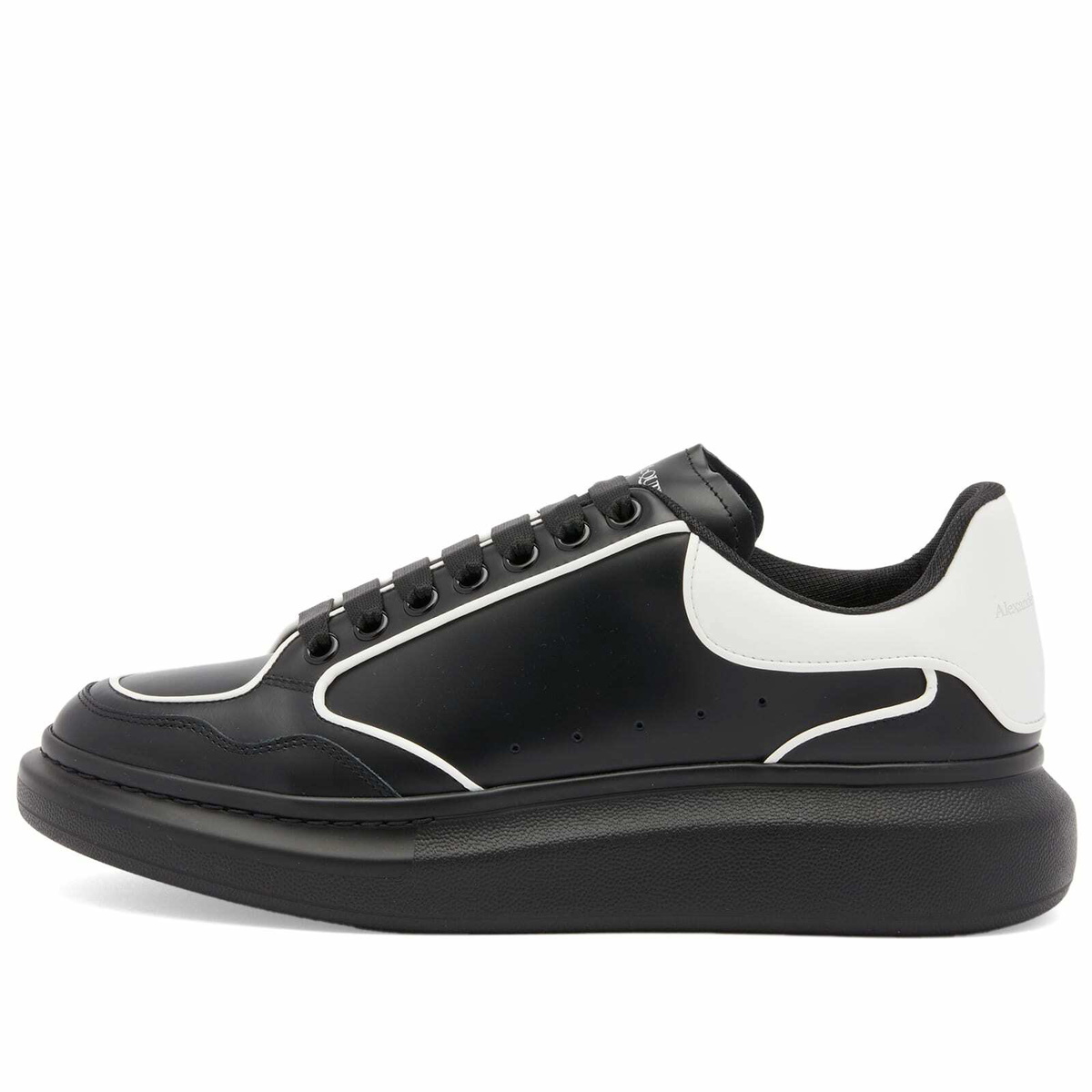 Alexander McQueen Men's Court Sneakers in Black/White/White