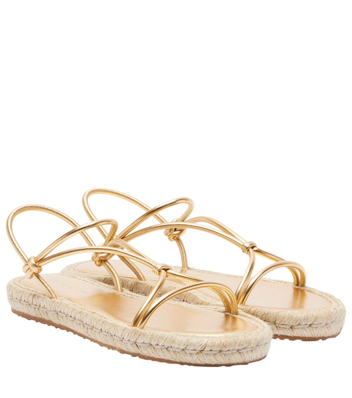 Photo: Gianvito Rossi Metallic leather espadrille sandals