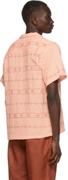 HARAGO Pink Open Woven Lines Shirt