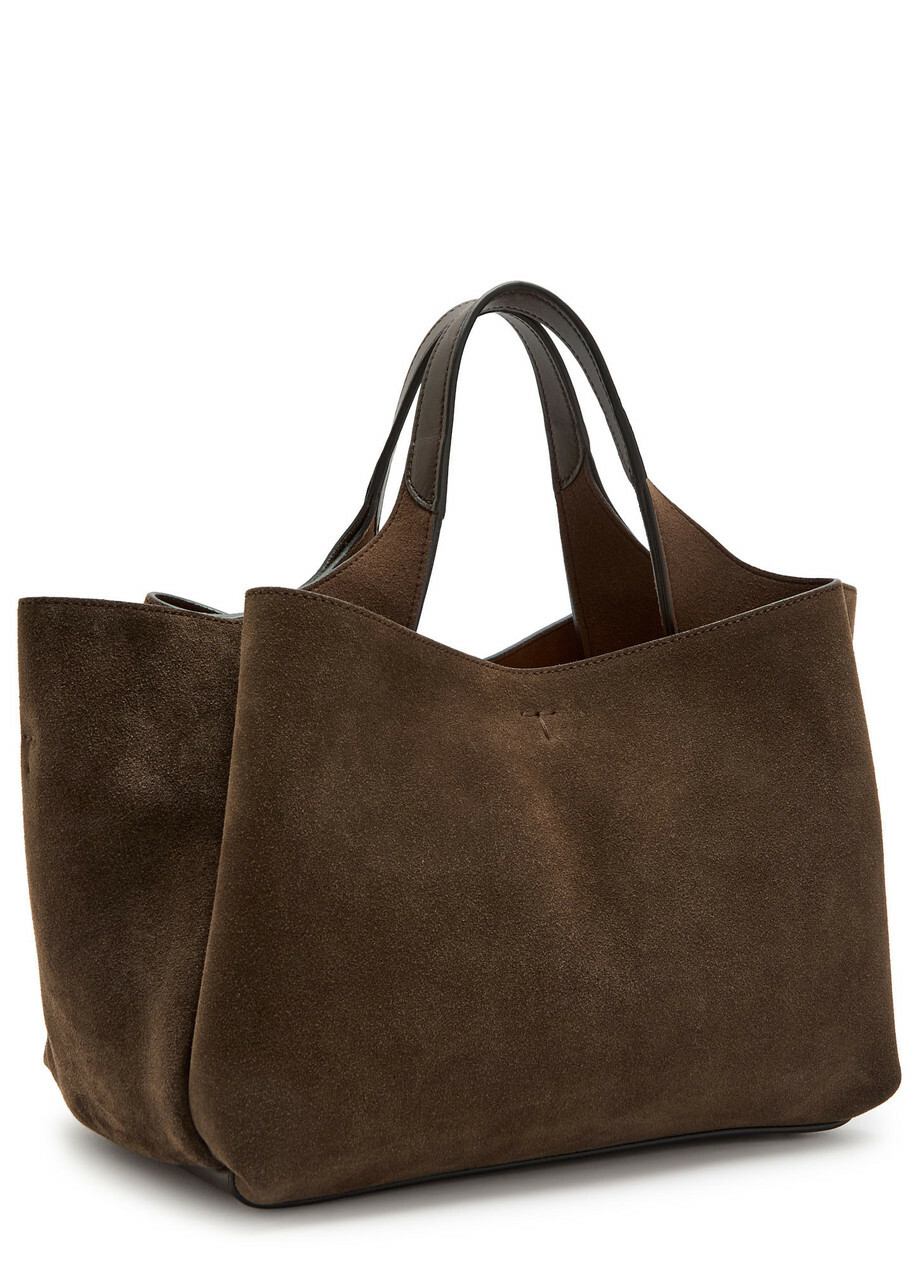 Tods Manici Mini Trac Pelle T Pend Suede top Handle bag - Dark Brown - One Size