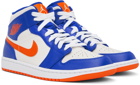 Nike Jordan Blue & White Air Jordan 1 Mid Sneakers