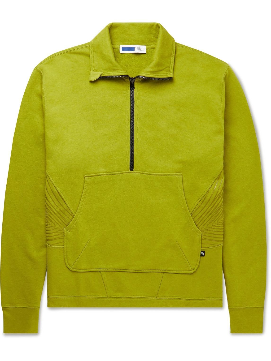 Photo: AFFIX - Audial Printed Cotton-Jersey Half-Zip Sweatshirt - Green