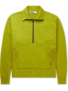 AFFIX - Audial Printed Cotton-Jersey Half-Zip Sweatshirt - Green