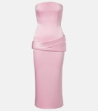 Alex Perry Draped satin crêpe bustier dress