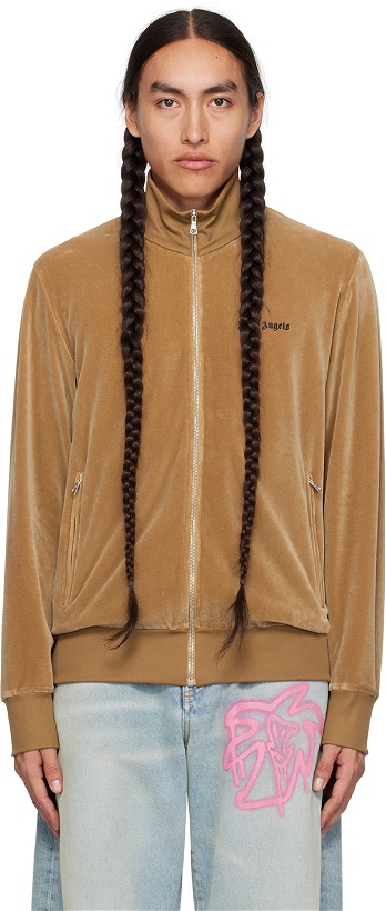 Photo: Palm Angels Beige Embroidered Track Jacket