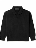 Fear of God Essentials Kids - Oversized Knitted Polo Sweater - Black