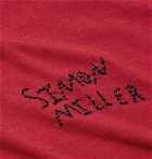 SIMON MILLER - Logo-Embroidered Cotton and Silk-Blend T-Shirt - Men - Red