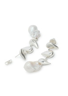 Agmes Flora Pearl-embellished Sterling Silver Drop Earrings - One Size