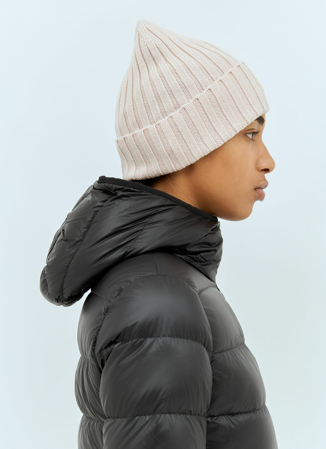 Moncler Logo Patch Beanie Hat