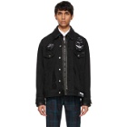 Dolce and Gabbana Black Denim and Leather Combined Variant Jacket