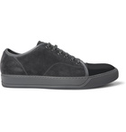 Lanvin - Cap-Toe Suede and Patent-Leather Sneakers - Gray