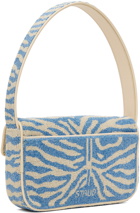 Staud Blue & Off-White Tommy Beaded Bag