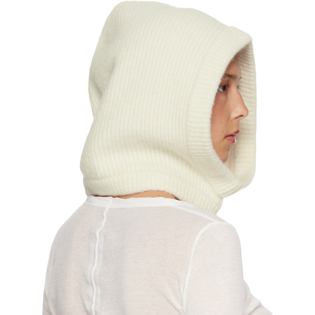 Rick Owens Off-White Tower Alpaca Knit Hood