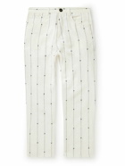 Karu Research - Tapered Embroidered Linen Trousers - White