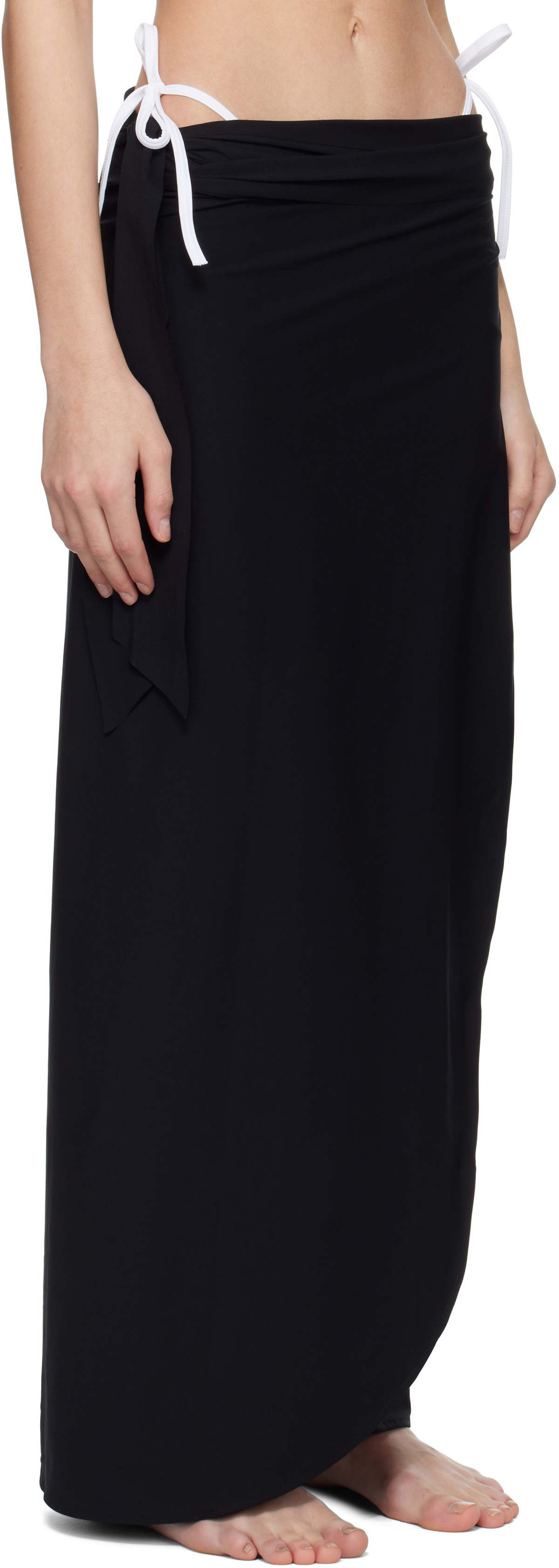 Hunza G Black Long UPF 50+ Sarong Cover-up Skirt