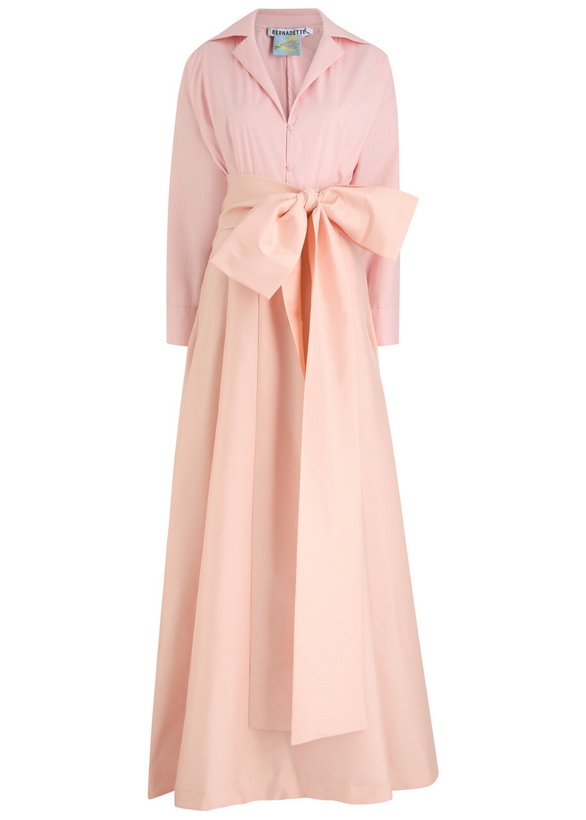 Photo: Bernadette Beatrice Cotton-blend Maxi Shirt Dress Pink