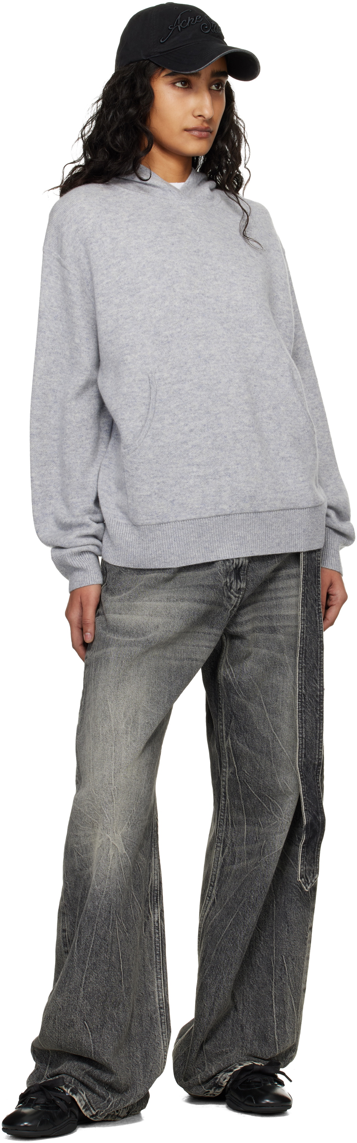 Acne Studios Gray Belted Relaxed Fit Jeans