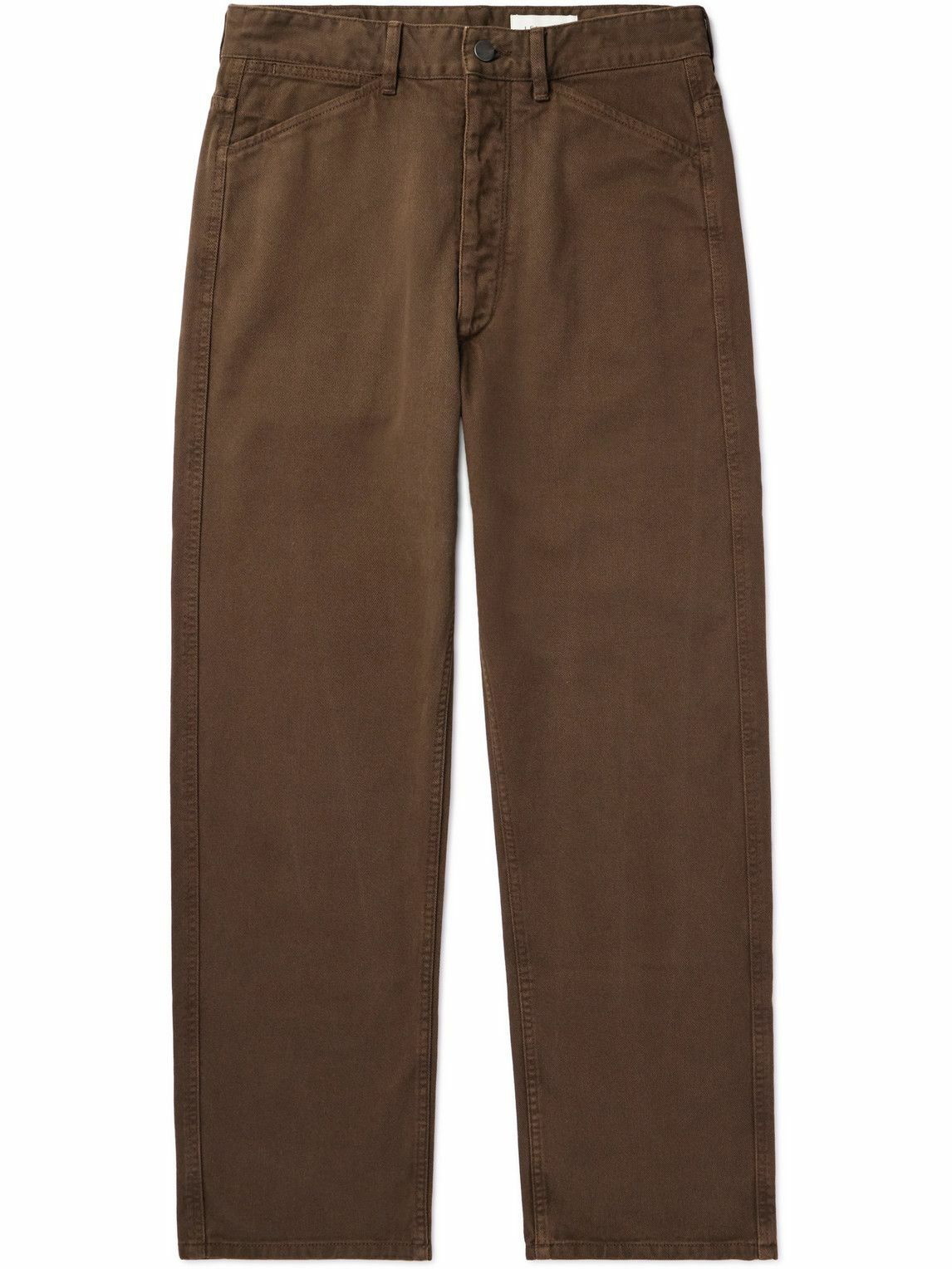 Lemaire - Straight-Leg Garment-Dyed Cotton-Twill Trousers - Brown Lemaire