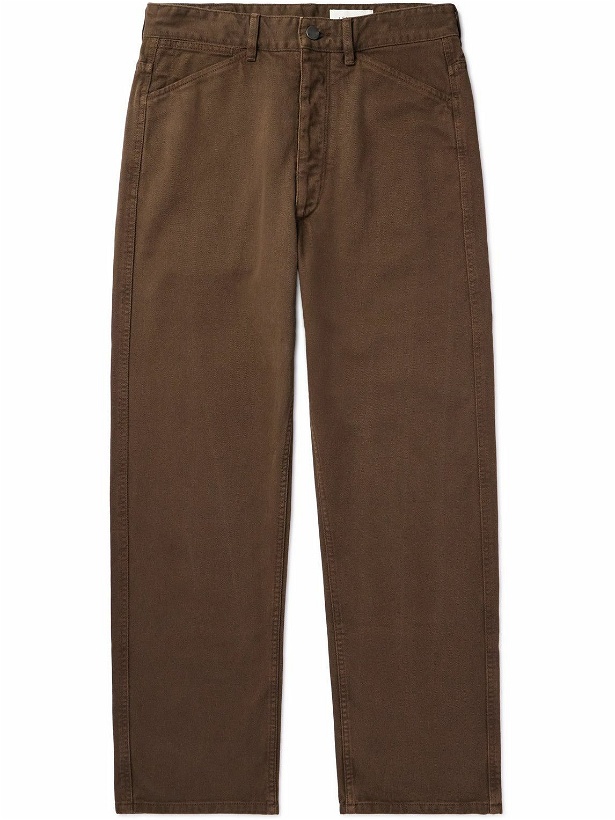 Photo: Lemaire - Straight-Leg Garment-Dyed Cotton-Twill Trousers - Brown