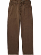 Lemaire - Straight-Leg Garment-Dyed Cotton-Twill Trousers - Brown