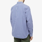 Beams Plus Men's Gingham Check Oxford Shirt in Blue