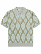 PIACENZA 1733 - Intarsia Silk and Cotton-Blend Polo Shirt - Blue