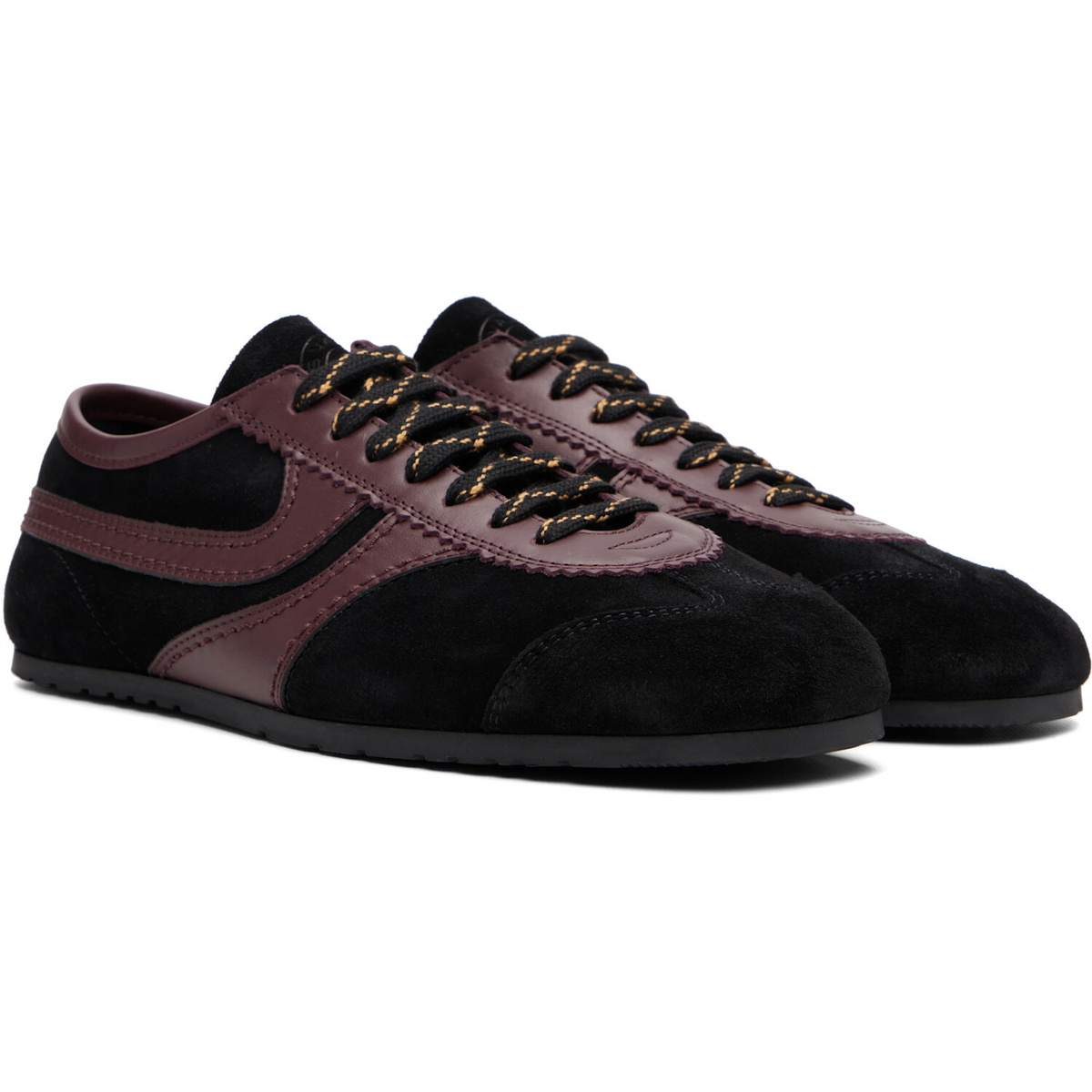 Dries Van Noten Black & Purple Suede Sneakers