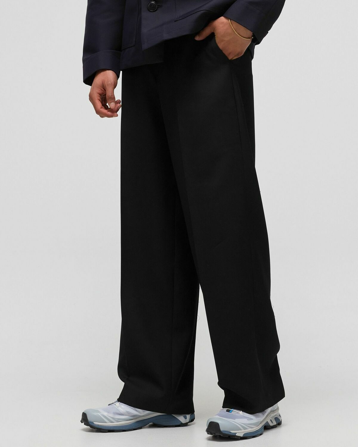 Róhe Tailored Wide Leg Trousers Black - Mens - Casual Pants