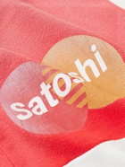 Satoshi Nakamoto - Bank of Satoshi Panelled Logo-Print Cotton-Jersey T-Shirt - Red